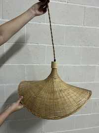 Candeeiro de teto estilo rústico de bambu