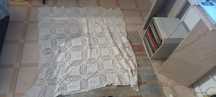 Cortinas e toalhas rendadas vintage
