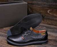 Шикарные черные туфли с натуральной кожи levis stage 002 elite