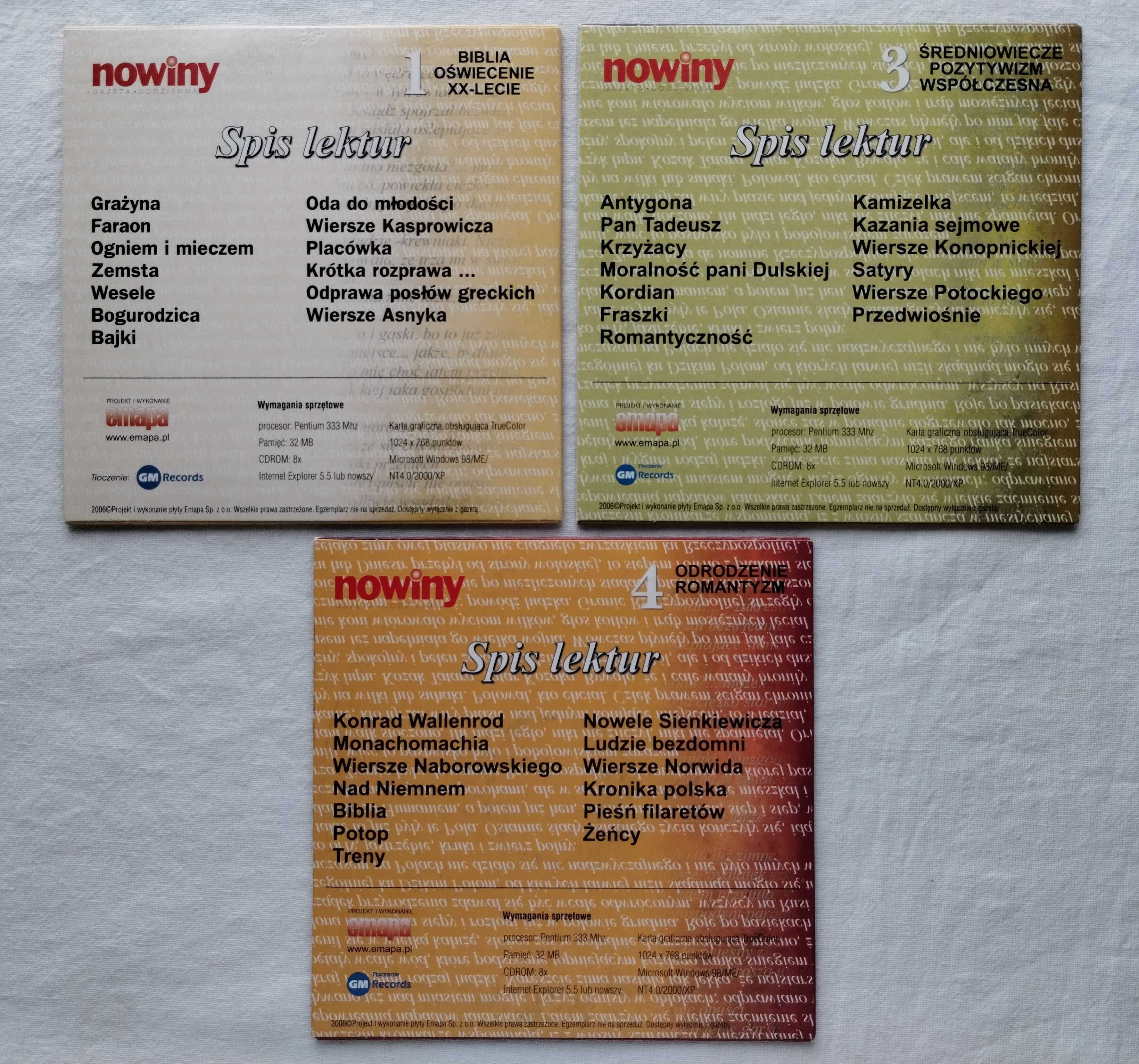 Lektury - Niezbędnik szkolny - płyty CD + gratisy