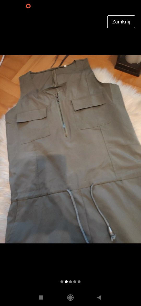 Kombinezon damski krótki khaki letni