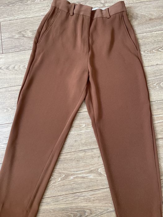 H&M 38 Brązowe spodnie z wysokim stanem eleganckie