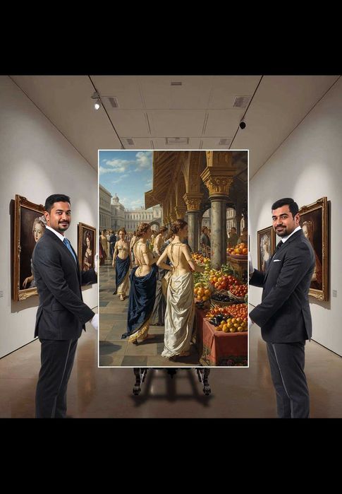 Obraz na płótnie - cykl "Na Targu" - wielkość 75cm x 108cm