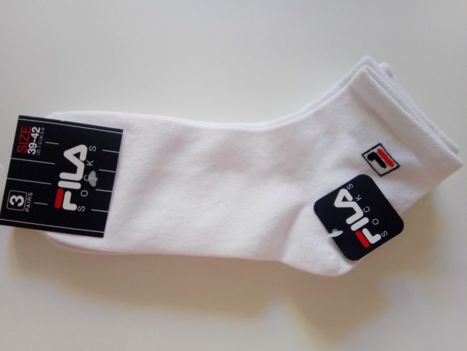 12zł mniej 3pack markowe białe skarpety quarter Fila 39-42 super skład