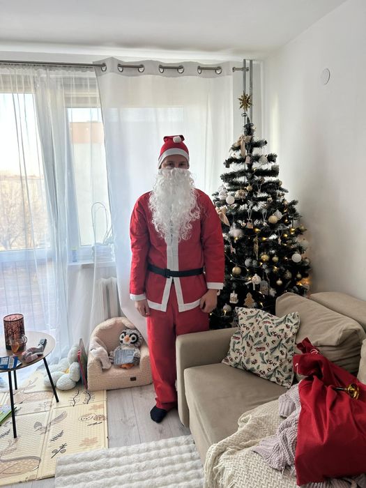 Sprzedam stój Mikołaj z długą gęstom brodą i rękawiczki