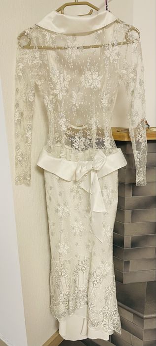 Сукня весільна/випускна з гепюру ручної роботи