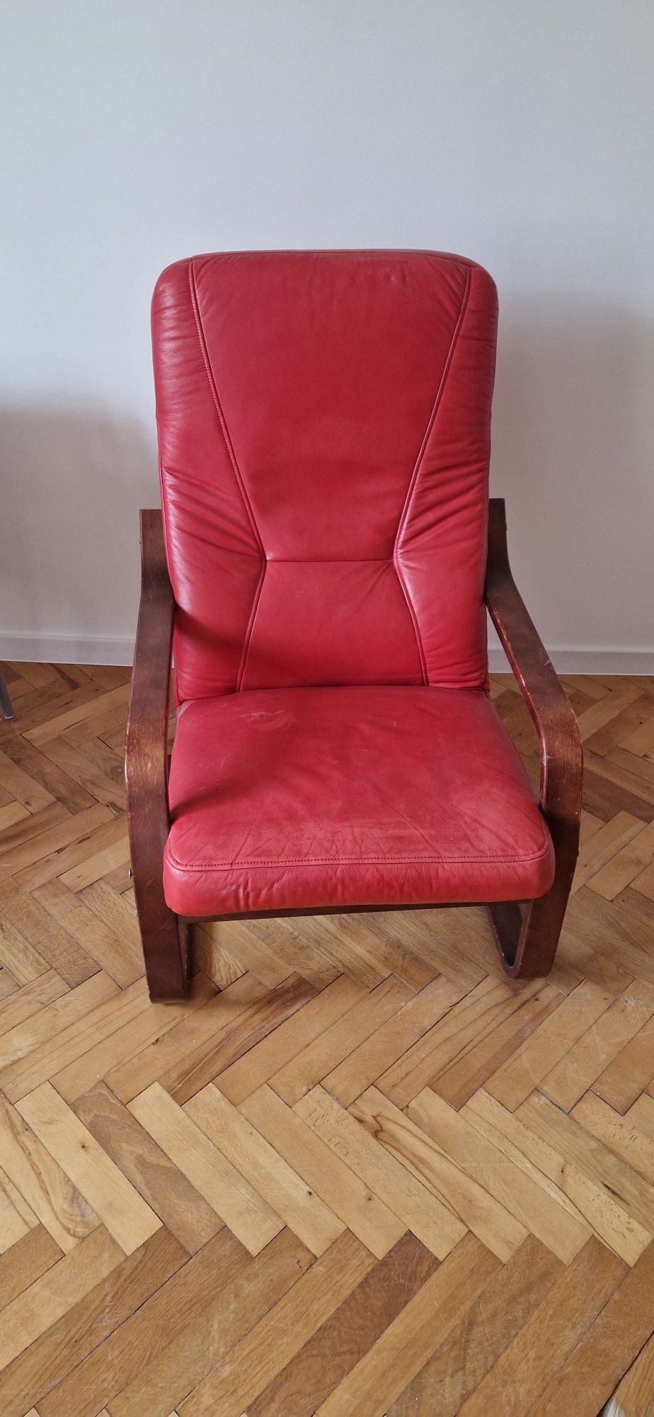 Fotel skórzany czerwony