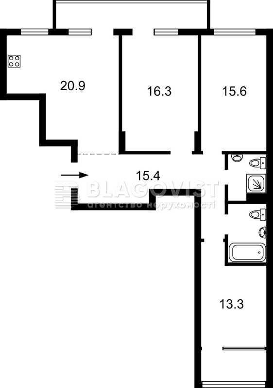 Краща ціна!!!ЖК Варшавський 2.Пр.Правди,14/3 ( 97 кв. м).