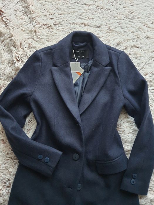 Nowy, granatowy płaszcz Sinsay