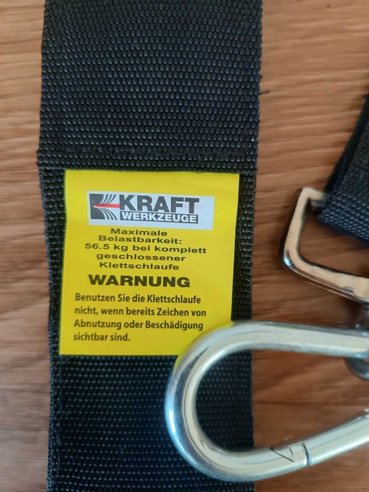 Петля муфта на липучке с карабином. Kraft werkzeuge. Германия. 2 шт.