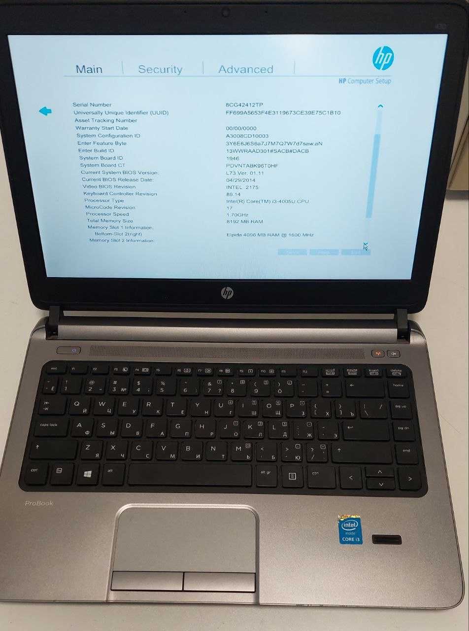 HP Probook 430 g1 i3 4 gen/ ram 8 gb/hdd 500gb