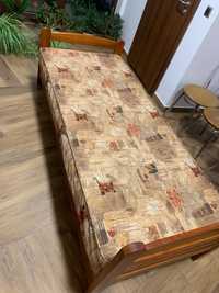 Drewniane łóżko jednoosobowe otwierane materac