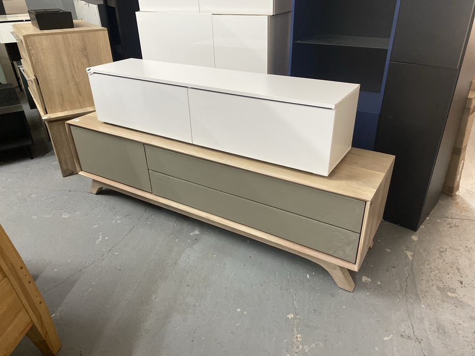 Szafka  Rtv biała kaszmir zielona  nowa