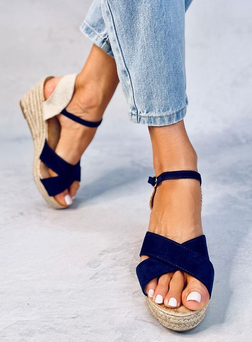 Sandałki Na Koturnie Espadryle Willa Blue