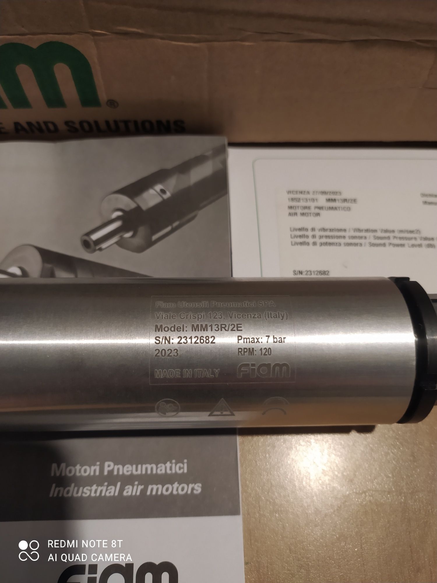 Silnik Pneumatyczny FIAM MM13R/2E Nowy