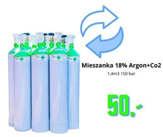 Gaz do spawania, Mieszanka Argon+CO2 18% , argon/dwutlenek węgla