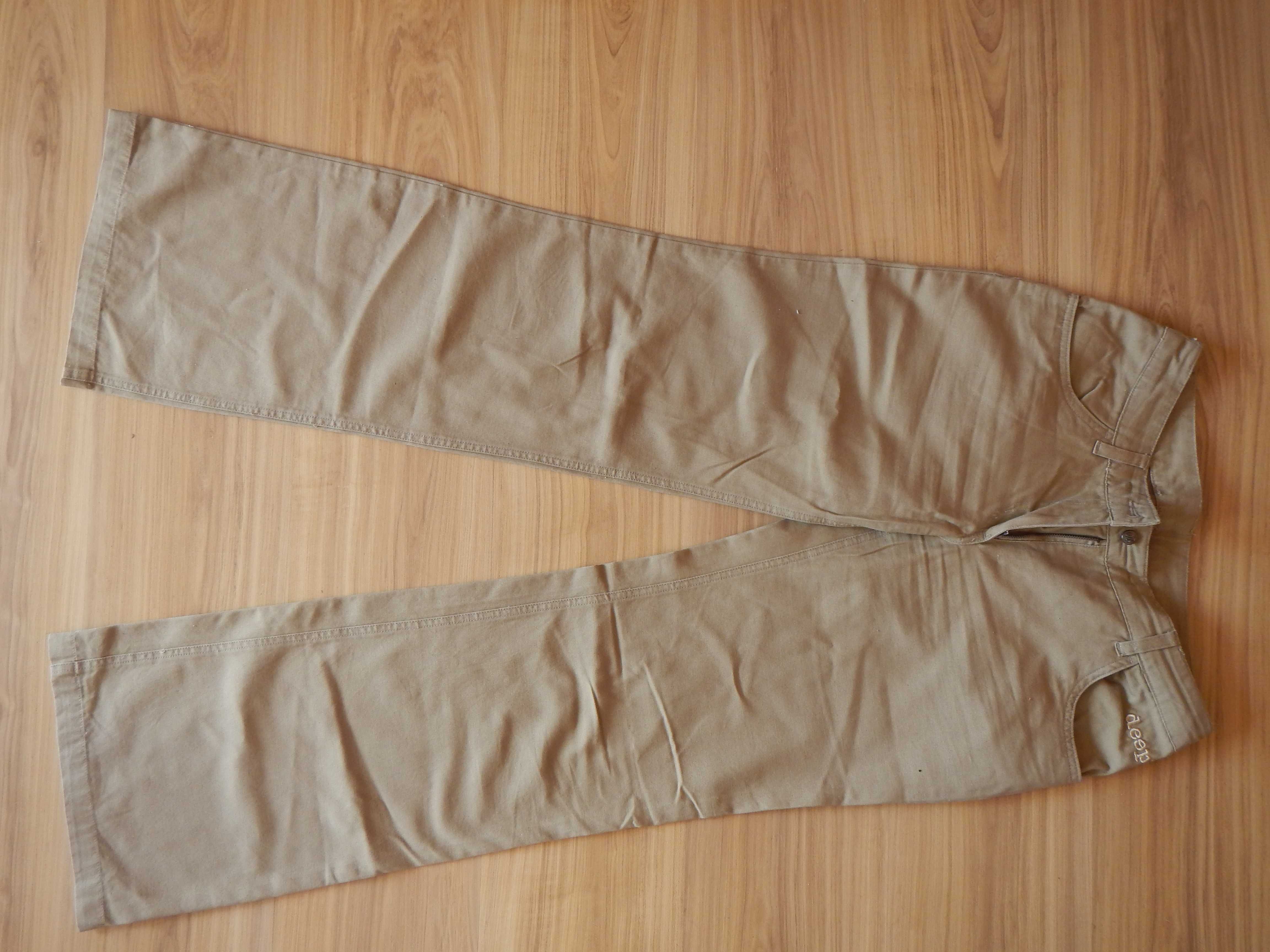 beżowe spodnie DEEP nowe roz M szerokie nogawki