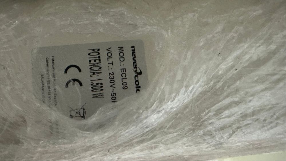 Aquecedor eletrico NEVERCOLD 1000w-1500w