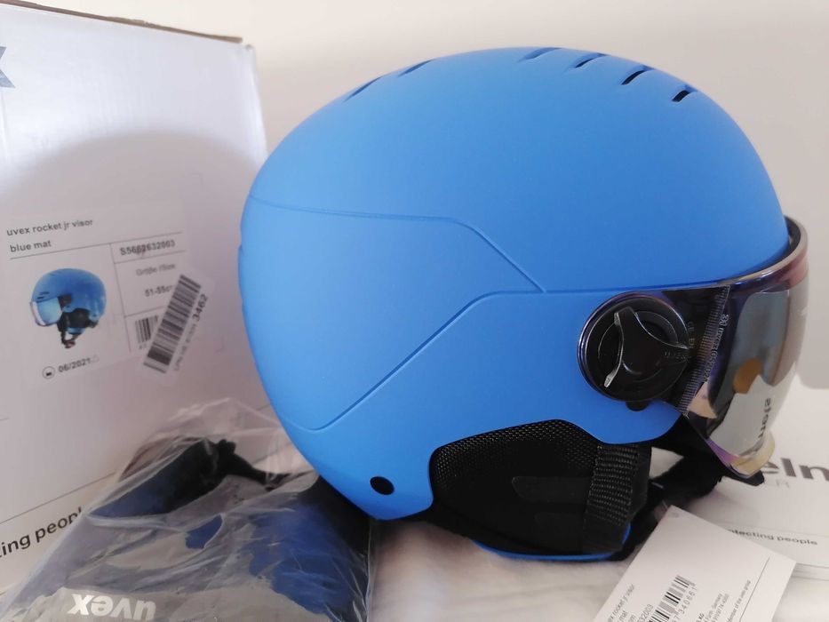 Kask narciarski dziecięcy Uvex Rocket Jr Visor Blue Mat S 51-55cm