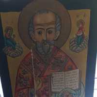Николай Чудотворец старинная большая церковная икона