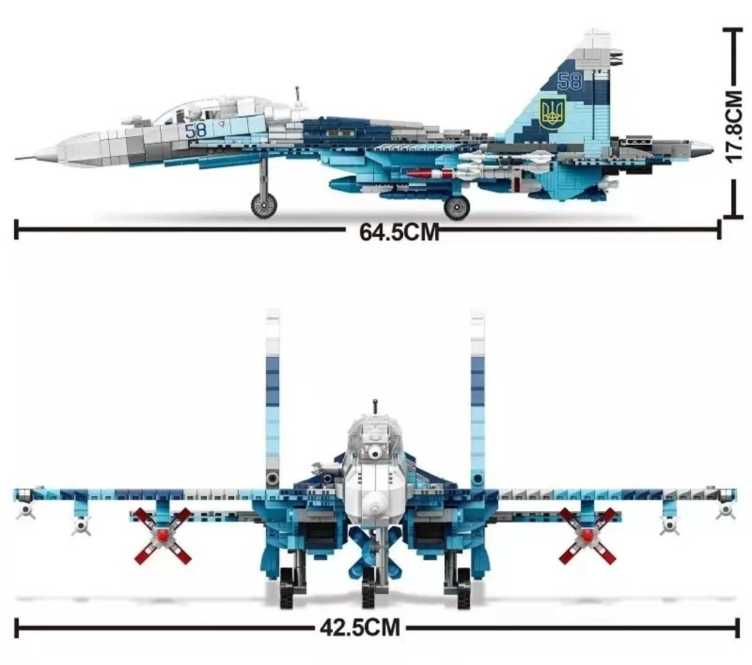 Конструктор Армия TEKO 96094 "Самолёт Истребитель СУ-27", 2259 дет.