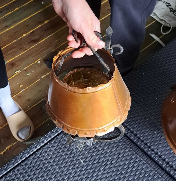 lampa lampy rustykalne 2 lampy wiszące 2 kinkiety kute żelazo miedź