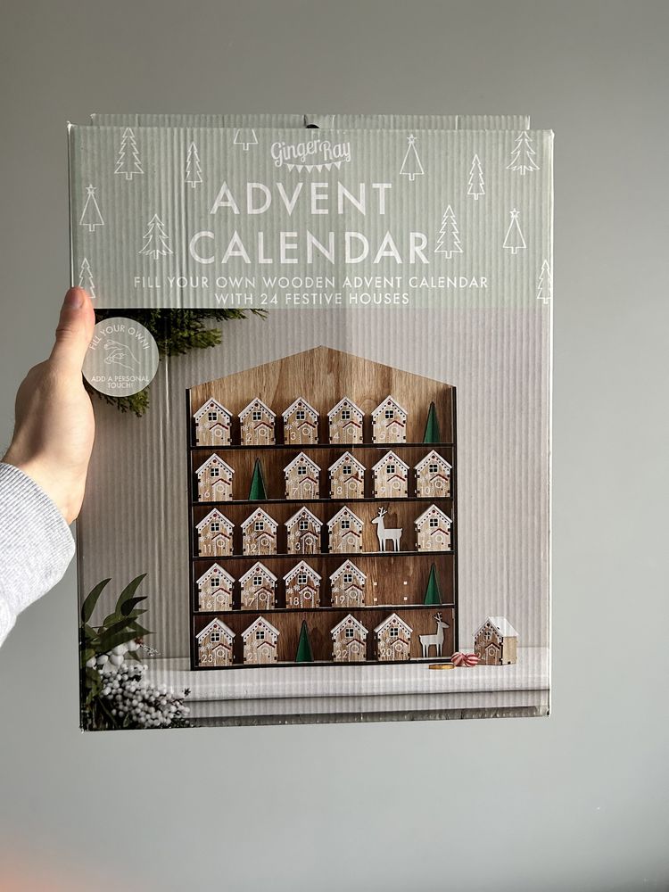 Kalendarz adwentowy drewniany ozdoba świąteczna