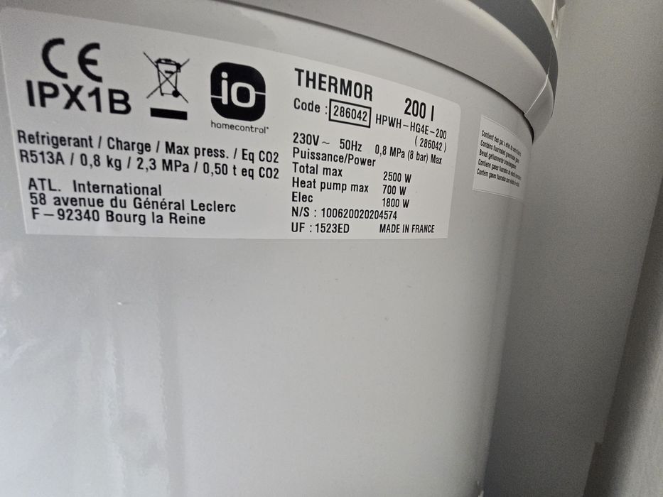 Bomba de calor thermor 200 l