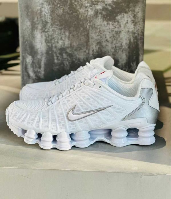 Nike Shox TL White Metallic Silver Rozmiar Biegania / ROZ. 37.5