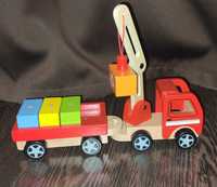 Деревянный кран с контейнерами viga Toys