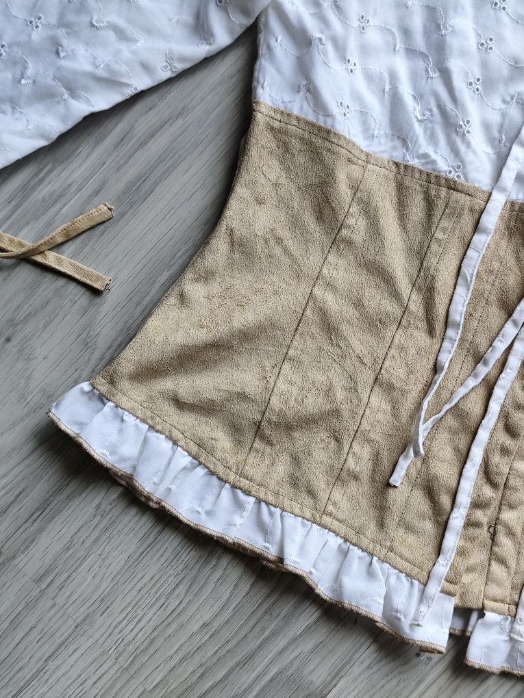 Vintage haftowana biała bluzka - boho/retro