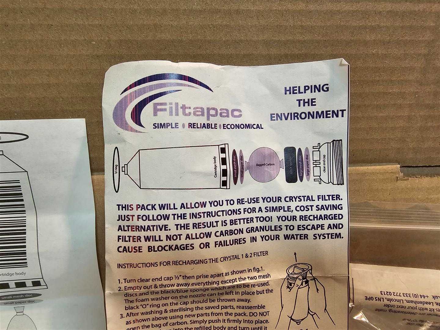 filtr do wody przyczepy kempingowej angielskiej TRUMA - wkład