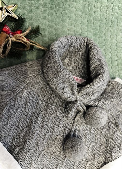 Wełniana ciepła tunika, ocieplacz dla dziewczynki