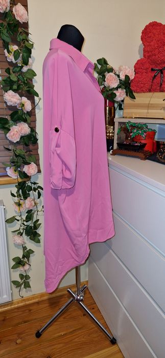 Koszula damska różowa oversize