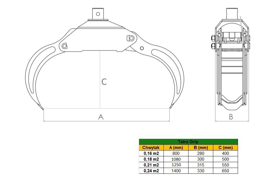 Minikoparka koparki szybkozłącze adapter + Rotator 1T + Chwytak 0,16m2