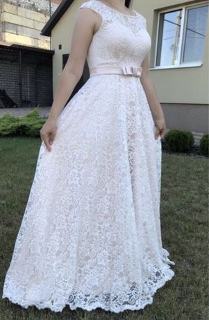 Свадебное платье, пудра
