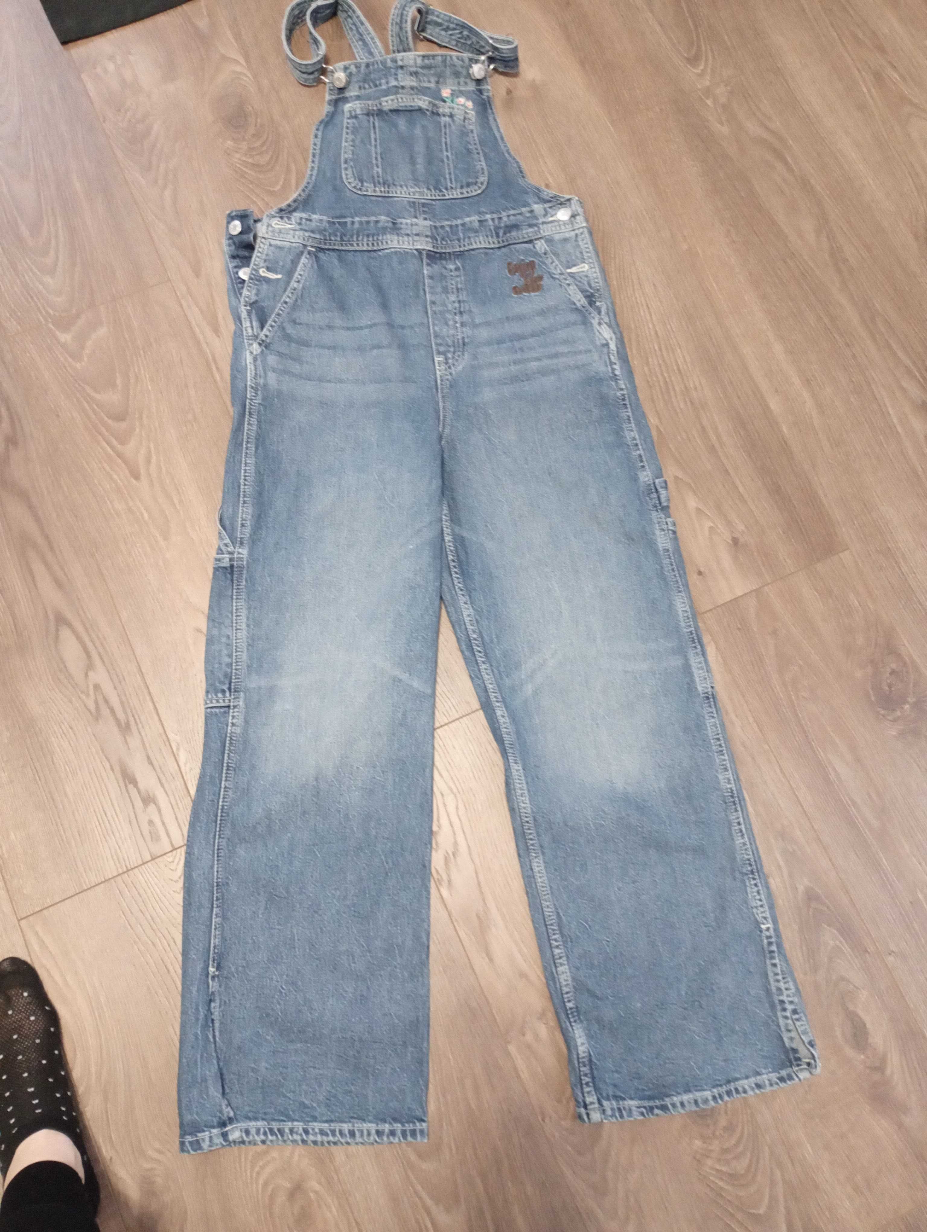 Комбінезон, комбез джинсовий , широкі штани з розрізами