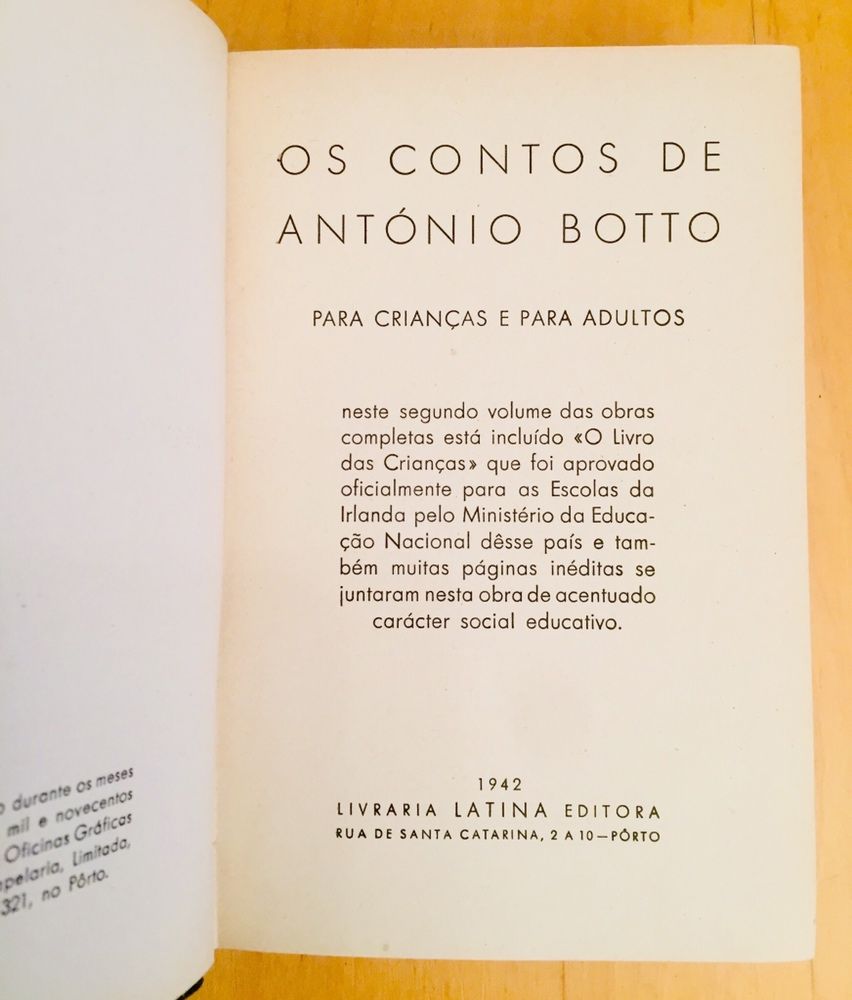 BOTTO (António).— CONTOS PARA CRIANÇAS E PARA ADULTOS