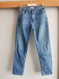 Niebieskie spodnie proste nogawki Pull&bear 38 jeans cotton straight