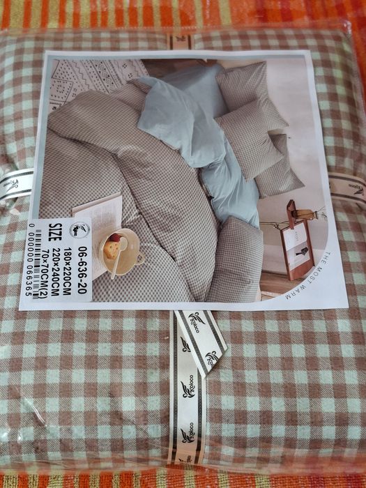 Двоспальний комплект постільної білизни з мусліну. Наволочки 70×70 см.