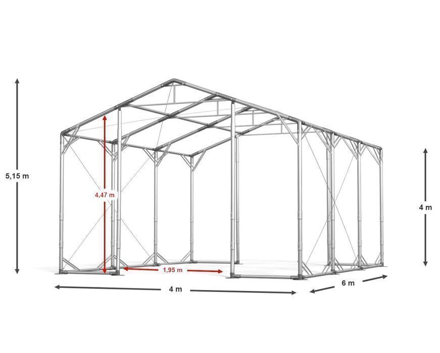 Namiot CAŁOROCZNY Hala Namiotowa Namiot dla rolnictwa 4x6x4m P+ HIT