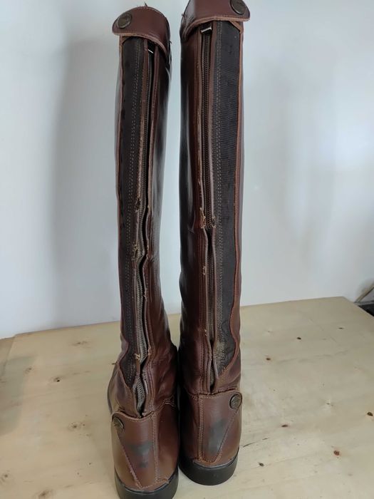 403.39. Brązowe oficerki, Felix Buhler Milano, roz: 39 Tight łyd: 37cm