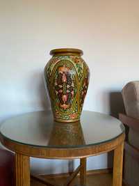 Duży wazon PRL ręcznie malowany