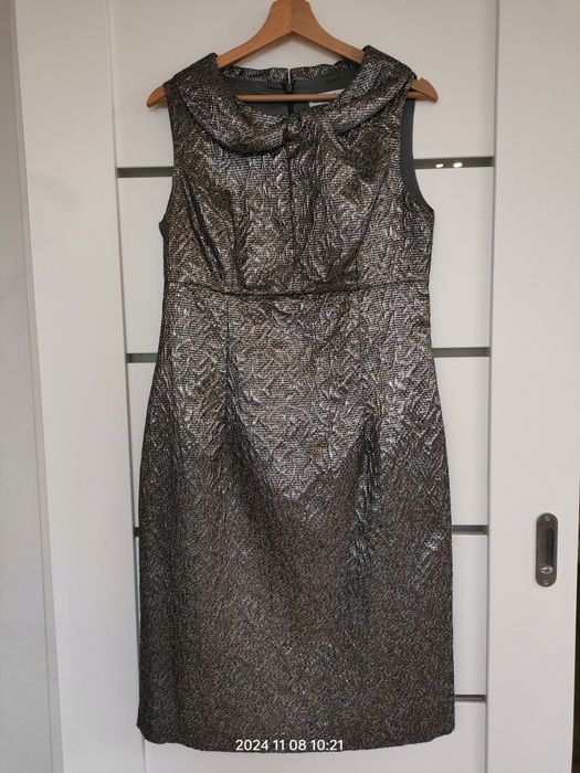 Sukienka srebrna Monnari rozm. 42 elegancka wesele sylwestra