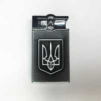 Турбо-Зажигалка карманная Герб Украины, ветрозащитная зажигалка, подар