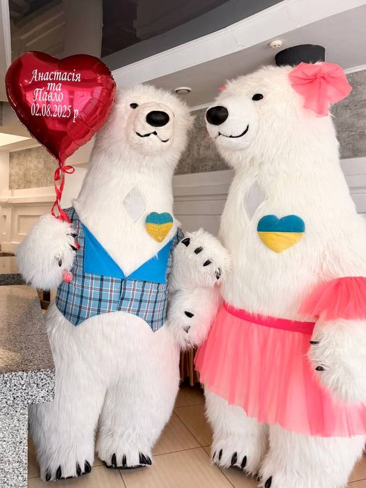 Белый Мишка,  Стич, Лабубу, Пес Патрон, Микки Маус, аниматоры, ростовы