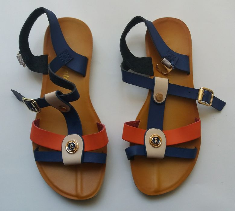 Босоножки Navigator для девочек сине-оранжевые