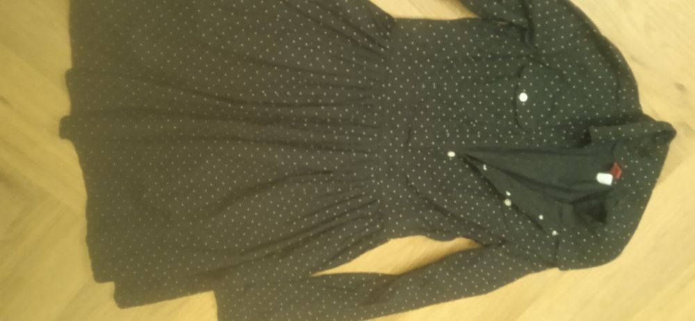 Suknia xs granatowa w kropki