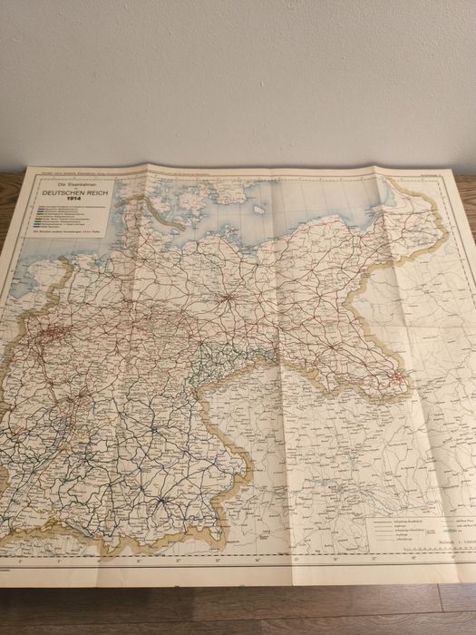 Mapa Koleje w Rzeszy Niemieckiej w 1914 roku
