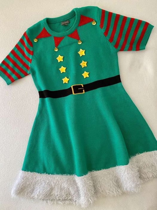 Новорічна сукня L. Тематичне плаття Ельфійки, помічниці санти. Санта